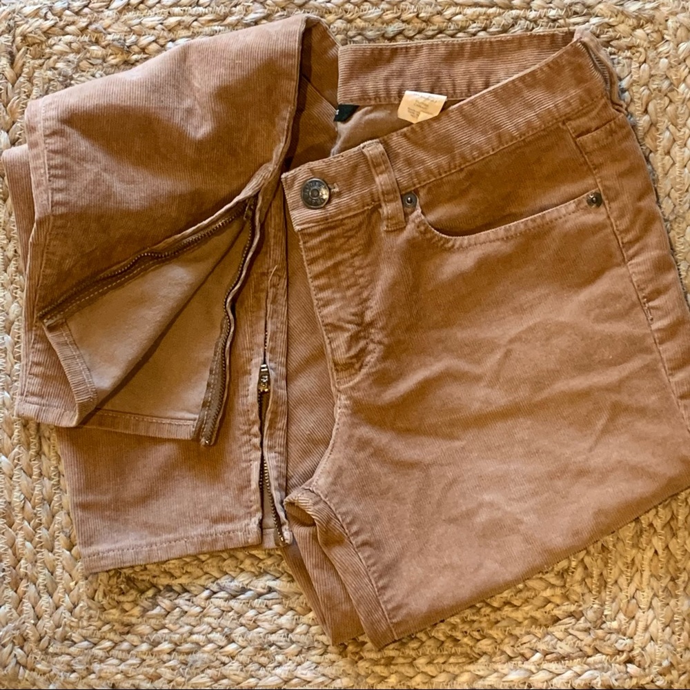 J. Crew Toothpick Skinny Ankle Zip Stretch Cords